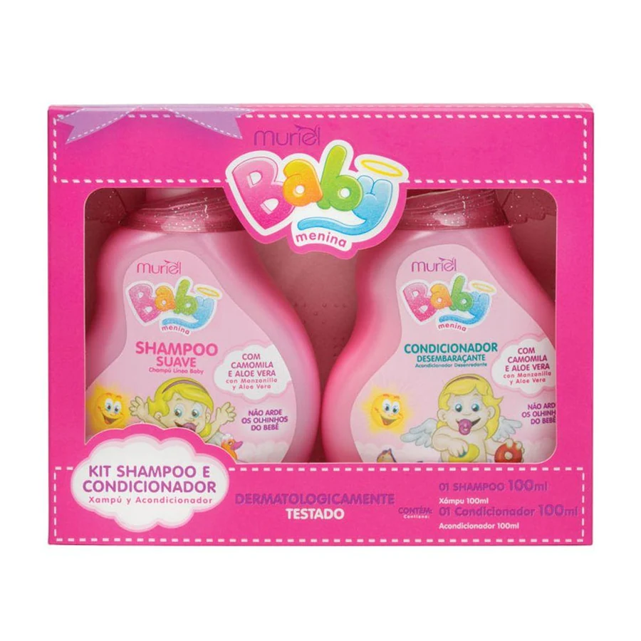 Kit Baby Menina Muriel com 1 Shampoo 100ml + 1 Condicionador 100ml