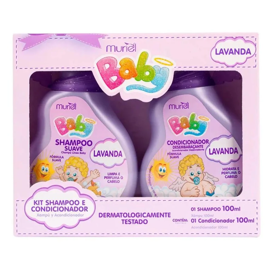 Kit Muriel Baby Lavanda com Shampoo 100ml + Condicionador 100ml