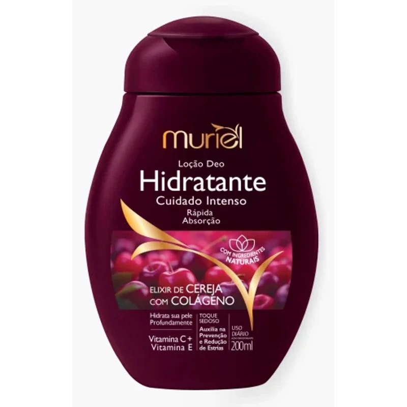 Loção Deo Hidratante Corporal Muriel Cereja com Colágeno 200ml