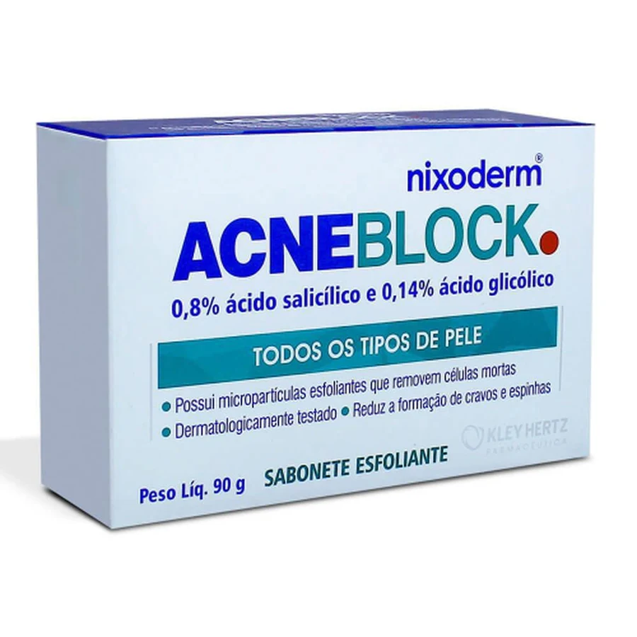 Sabonete em Barra Esfoliante Acneblock Nixoderm para Todos Tipos de Pele 90g