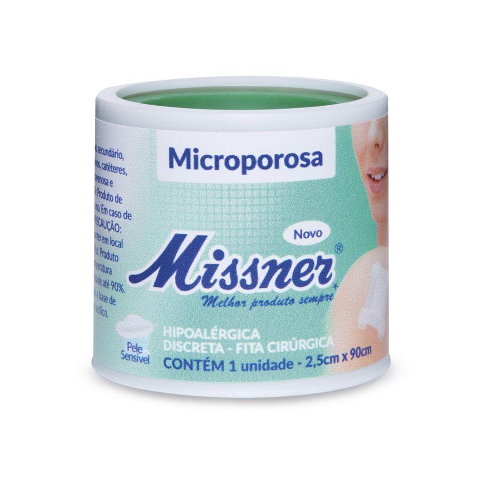 Fita Microporosa 2,5cm X 90cm Missner Branca com 1 Rolo