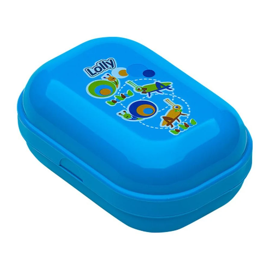 Saboneteira Infantil Lolly Zoo Azul Tamanho 2 com 1 Unidade