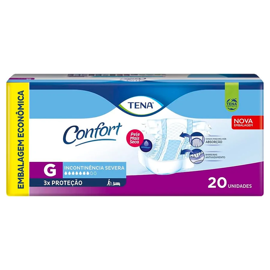 Fralda Tena Biofral Confort G com 20 unidades