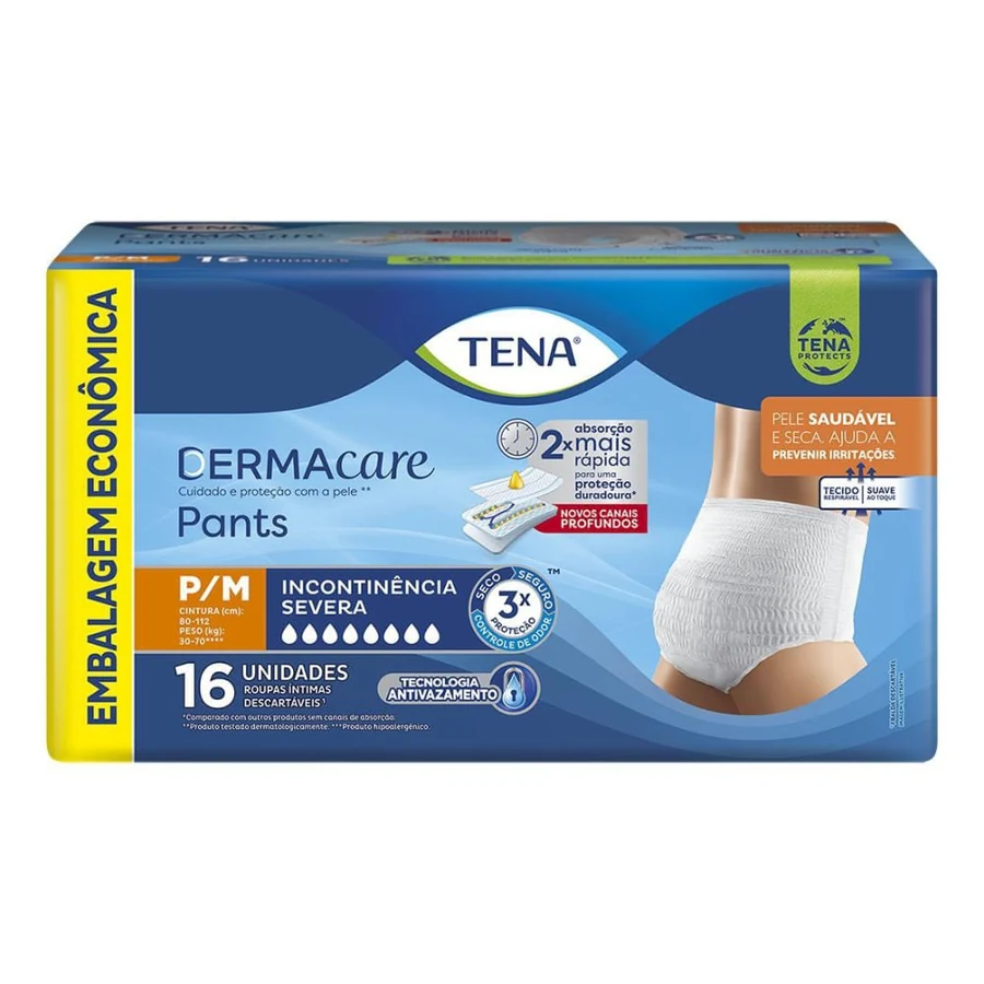 Tena Pants Dermacare Mega P/M com 16 unidades