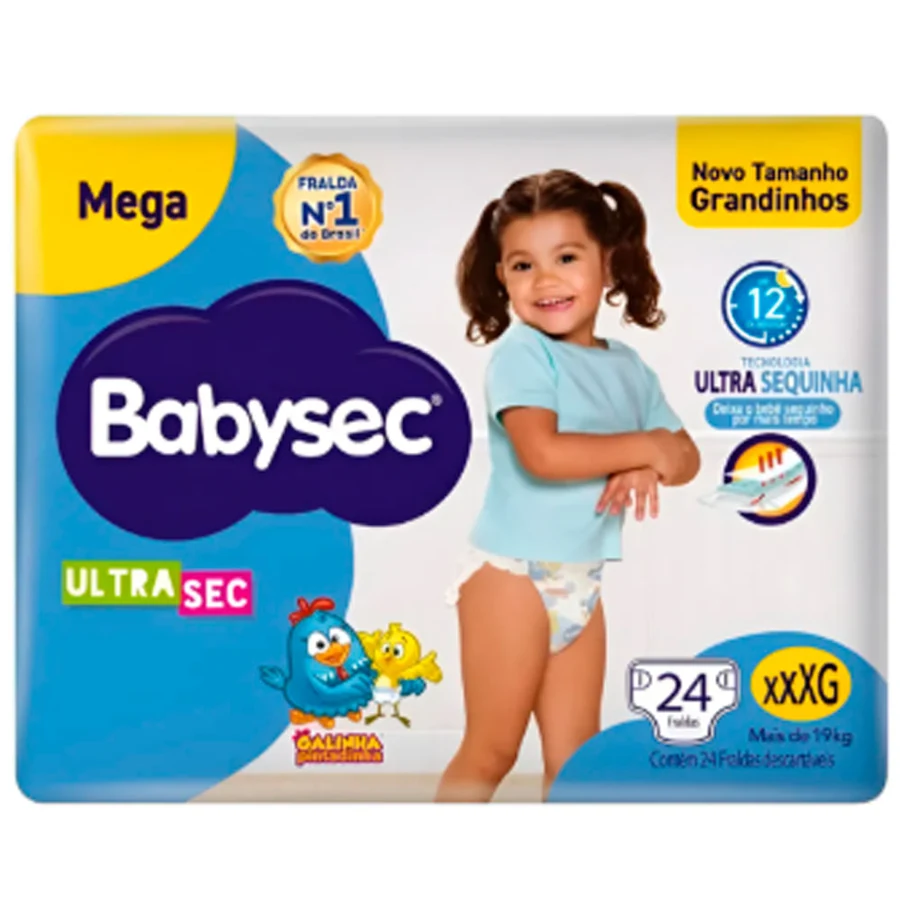 Fralda Babysec Ultra Mega XXXG com 24 unidades
