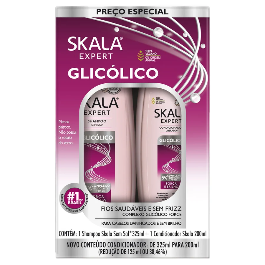 Kit Skala Expert Glicólico Shampoo 325ml e Condicionador 200ml