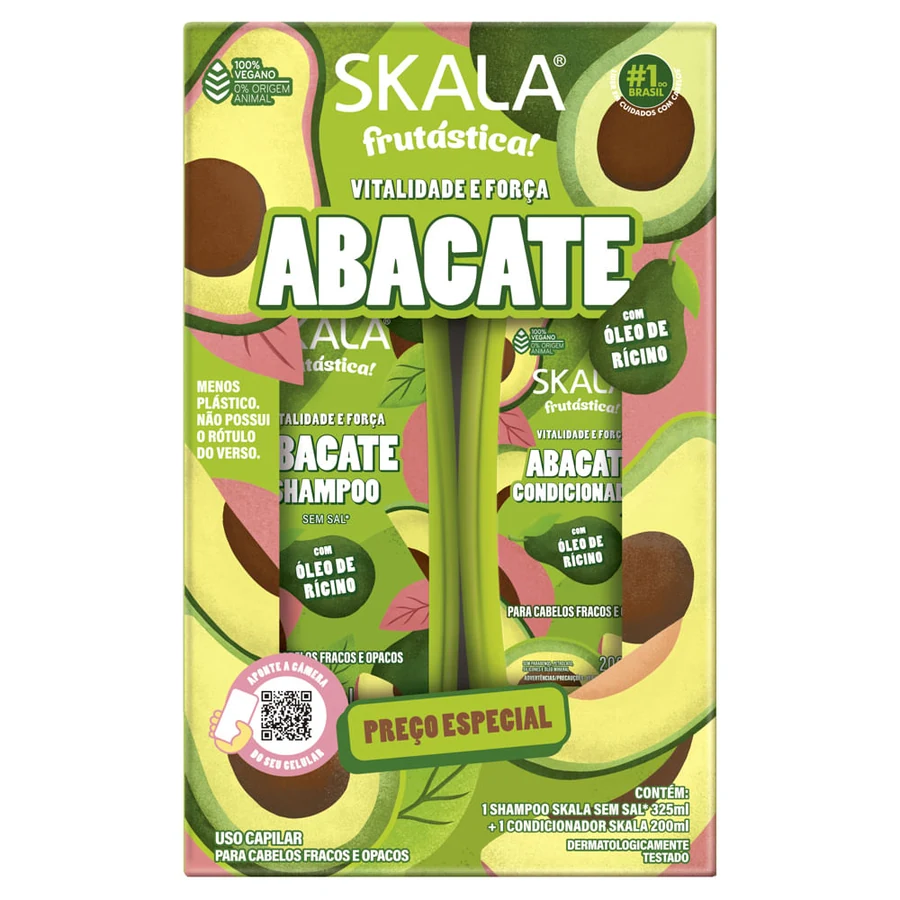Kit Skala Abacate Shampoo 325ml e Condicionador 200ml