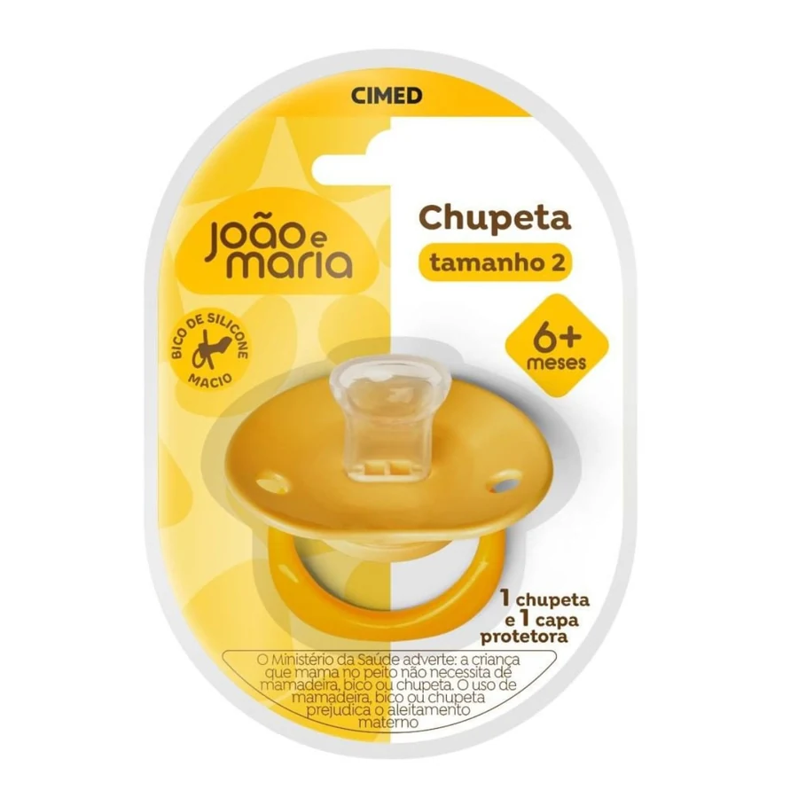 Chupeta Cimed João e Maria Tamanho 2 Bico de Silicone 6+ Meses 1 Unidade
