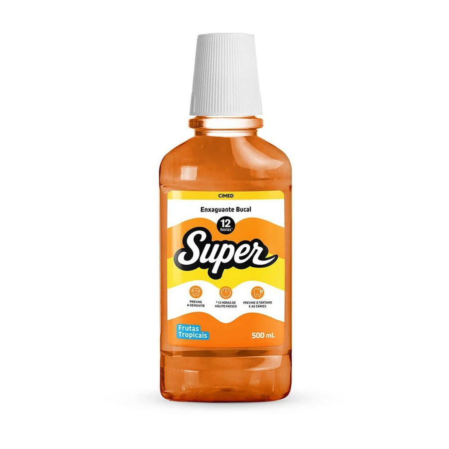 Enxaguante Bucal Cimed Super 12h Sabor Frutas Tropicais 500ml