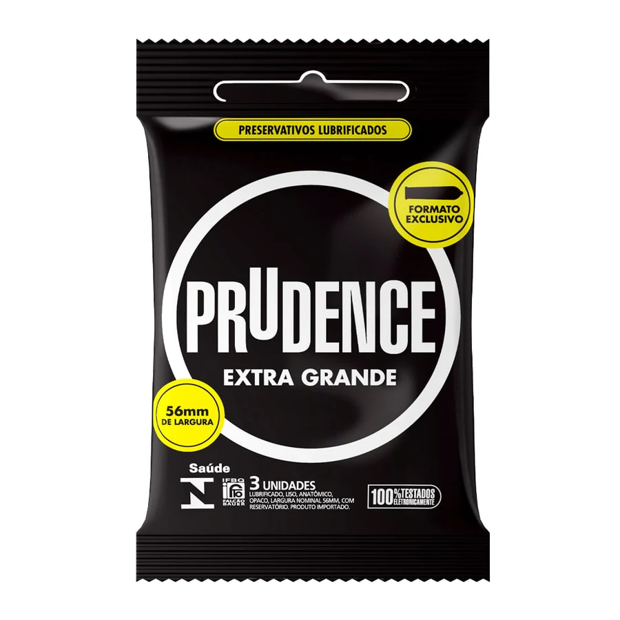 Preservativo Prudence Extra Grande com 3 Unidades(pru)