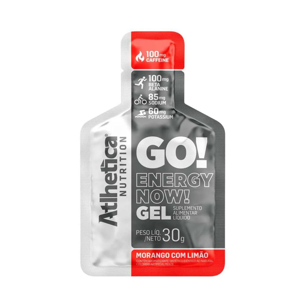 Energético em Gel Go! Energy Now Athletica Nutrition Morango com Limão Sachê 30g