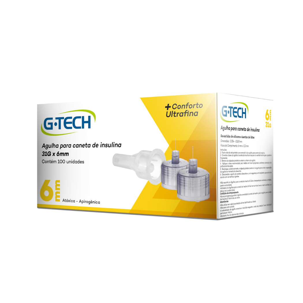Agulha G-tech Para Caneta Insulina 6mm 31g c/100