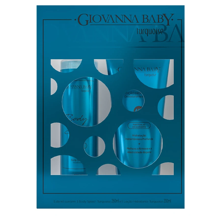 Kit Giovanna Baby Body Splash 250ml+LOCAO Hidratante 200ml Turquoi