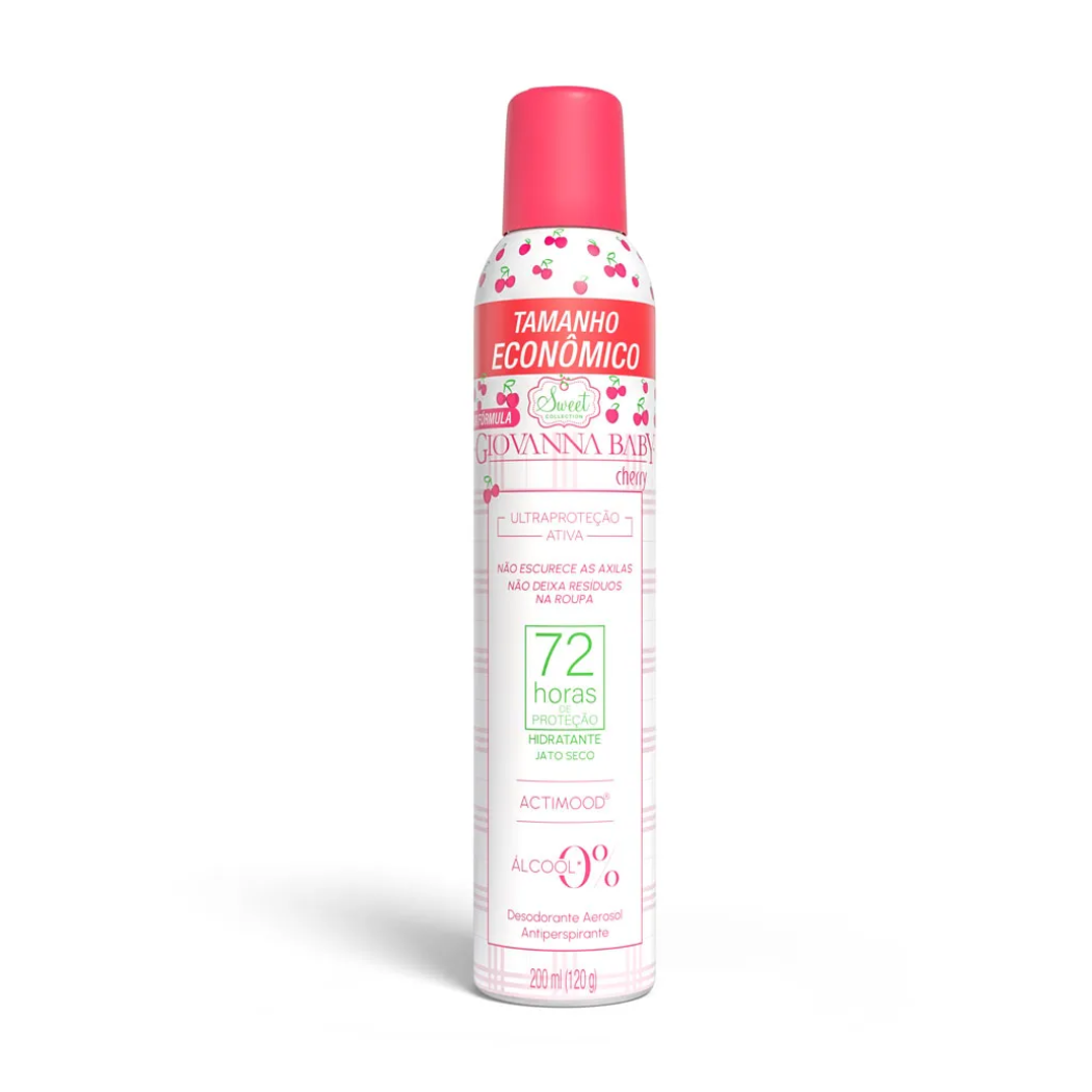 Aerossol Antitranspirante Giovanna Baby 200ml 72h Feminino Cherry