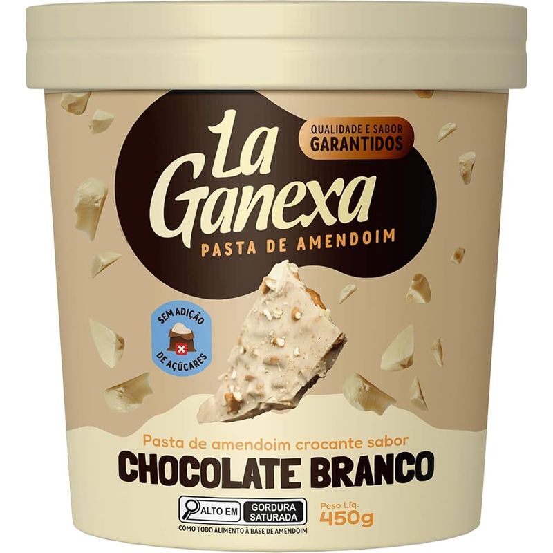 La Ganexa Pasta de Amendoim Chocolate Branco 450g