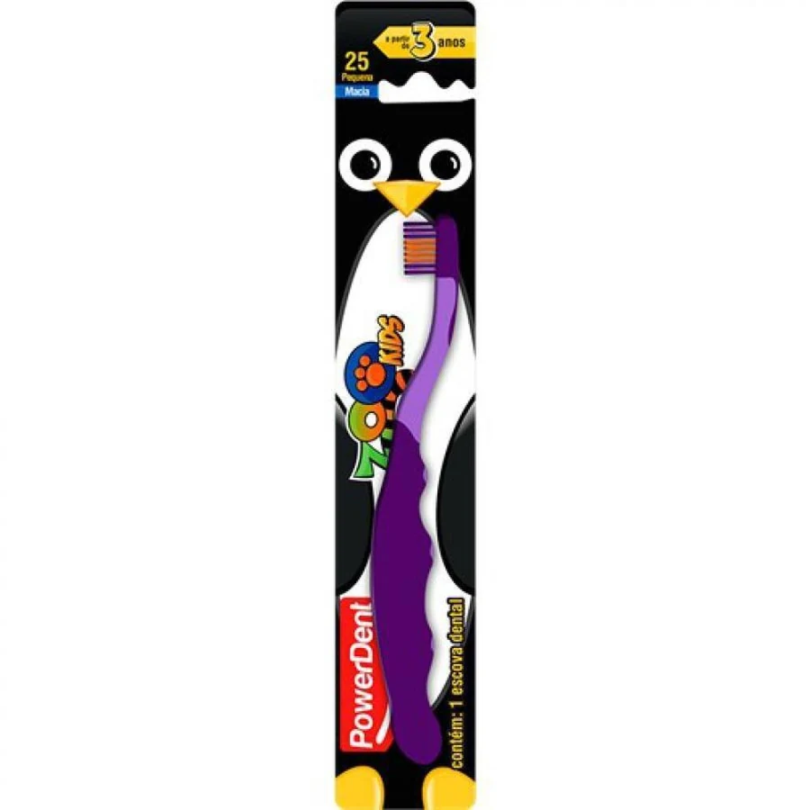 Powerdent Escova Dental Macia 25 Pequena Zookids com 1 Unidade