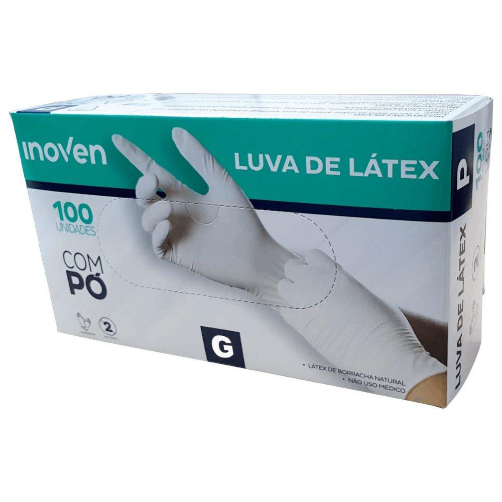 Luvas Descartáveis Látex Inoven com 100 Unidades