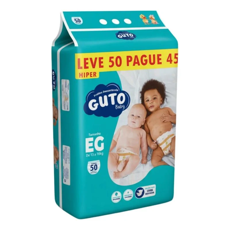 Fralda Guto Baby Hiper XG com 50 unidades