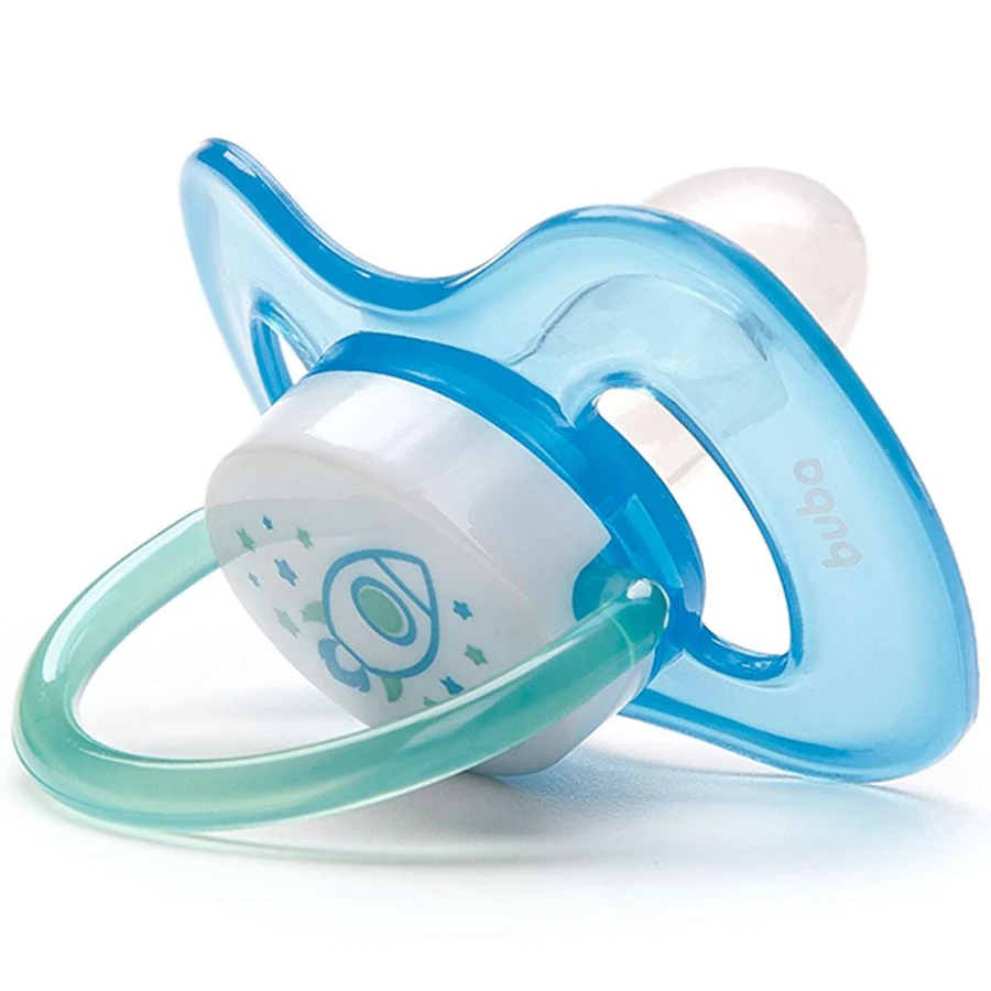 Chupeta Comfort Buba Baby Noturna T2 Foguete Cor Azul com 1 Unidade