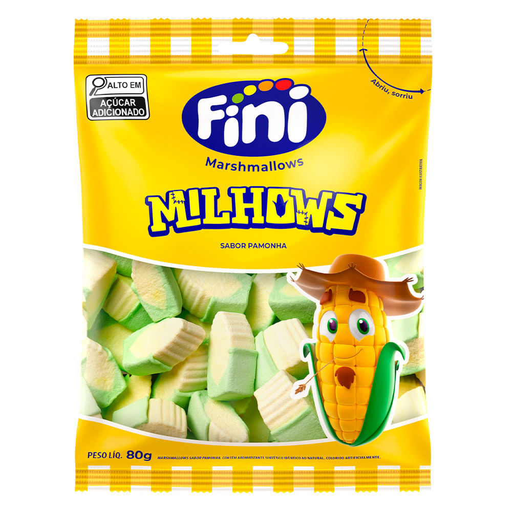 Bala Fini Marshmallows Milhows Sabor Pamonha 80g