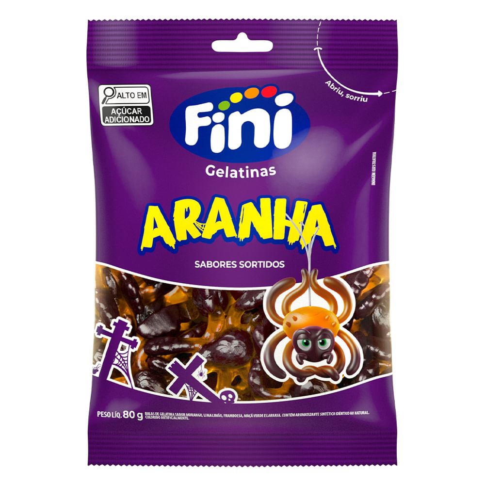 Bala de Gelatina Fini Aranha Sabores Sortidos 80g