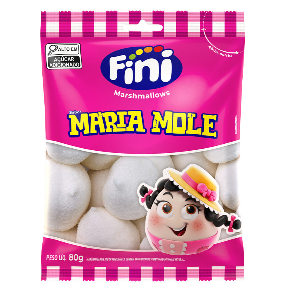 Bala Fini Marshmallows Sabor Maria Mole 80g