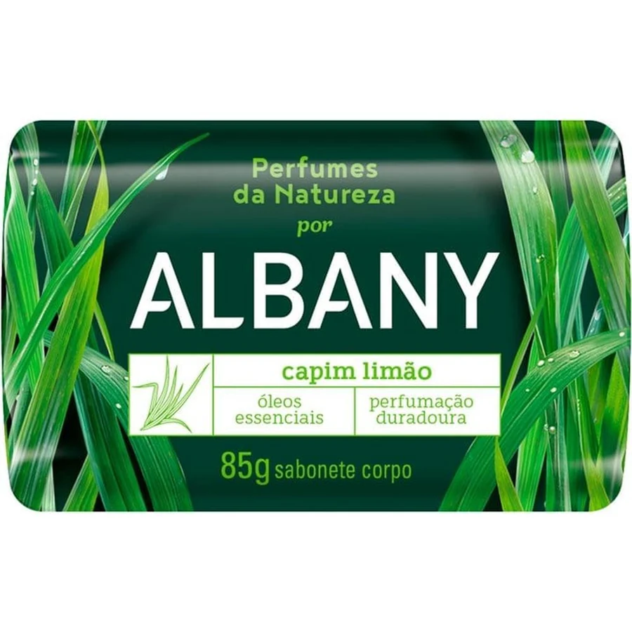 Sabonete Barra Albany Perfume Capim Limão 85g