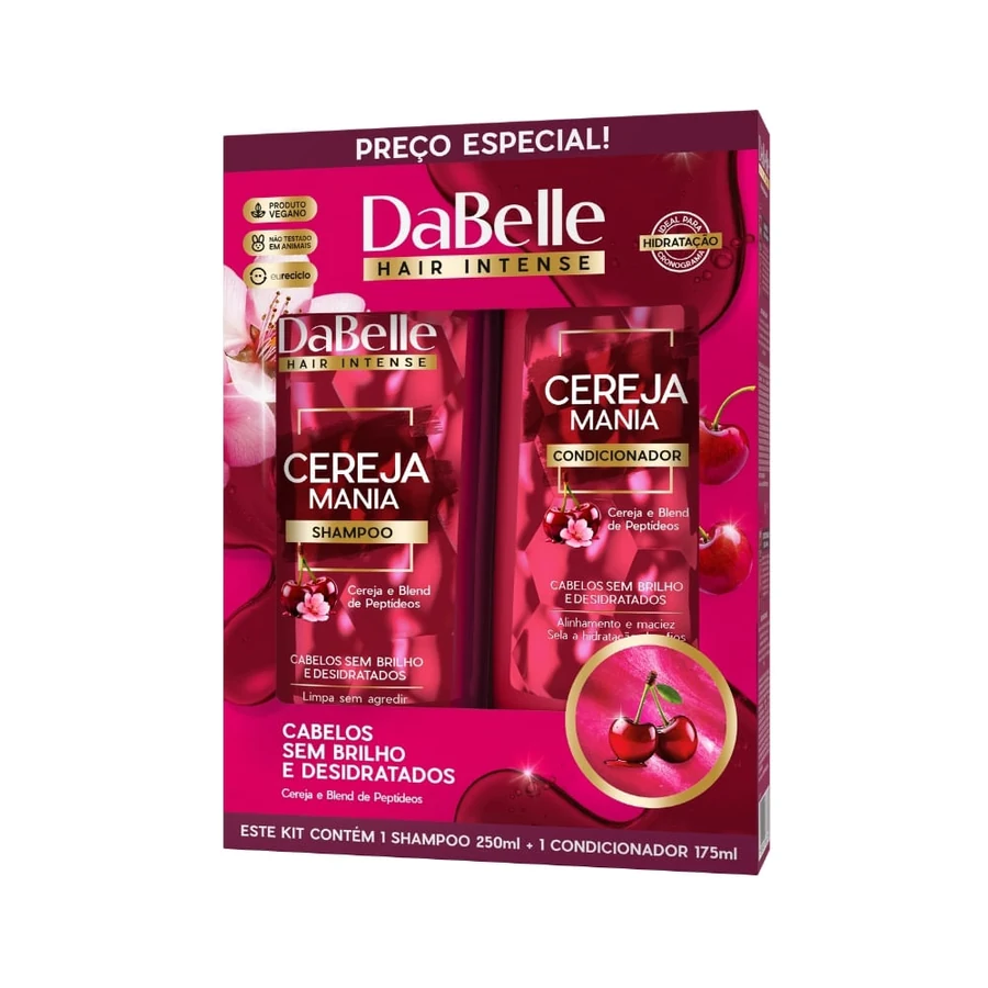 Kit DaBelle Cereja Mania Shampoo 250ml + Condicionador 175ml
