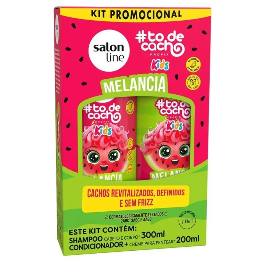 Kit Shampoo 300ml e Condicionador 200ml Infantil Salon Line #Todecacho Melancia