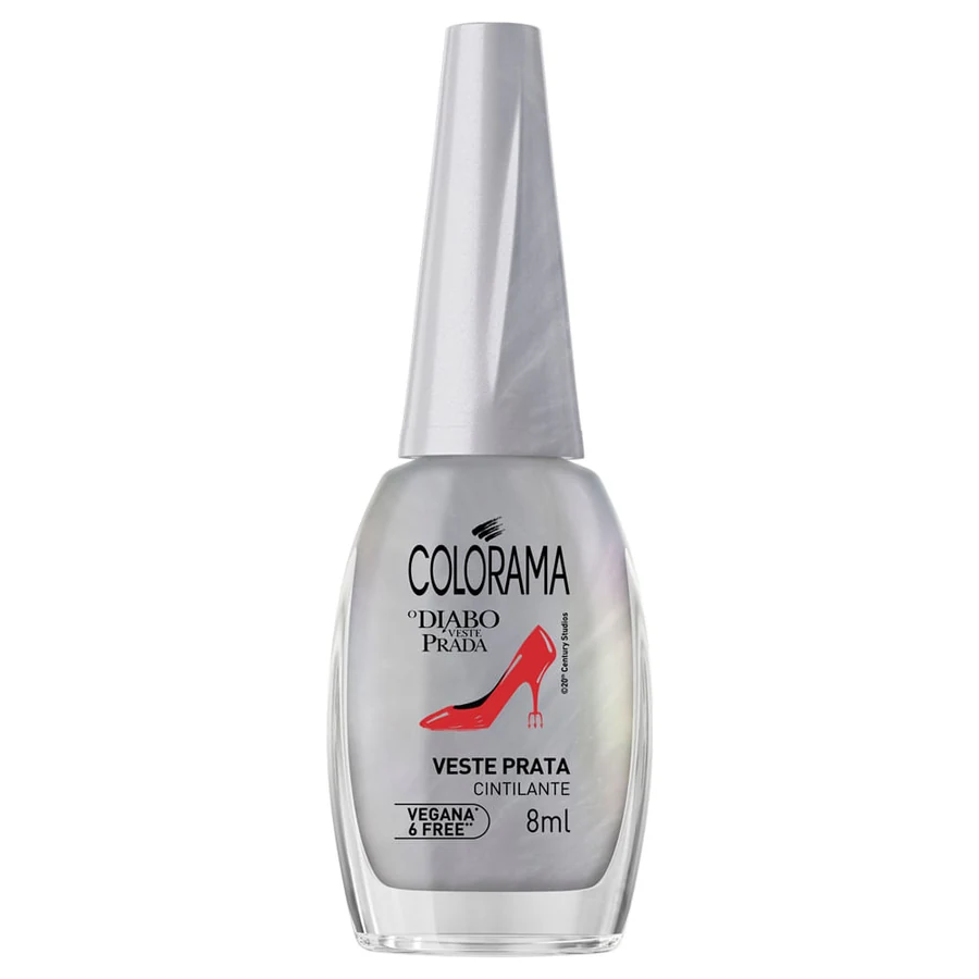 Esmalte Cremoso Colorama O Diabo Veste Prada Veste Prata Cintilante 8ml