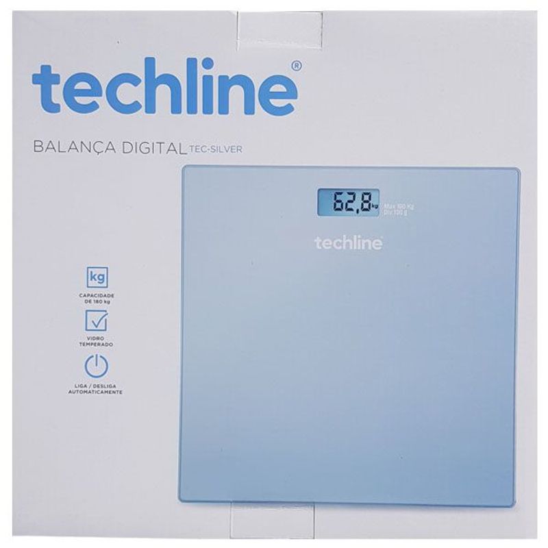 Balanca Digital Techline Tec Silver Ate 180kg